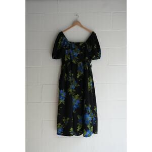 Free Assembly Floral  Puff Sleeve Midi Dress Size Extra‎ Large